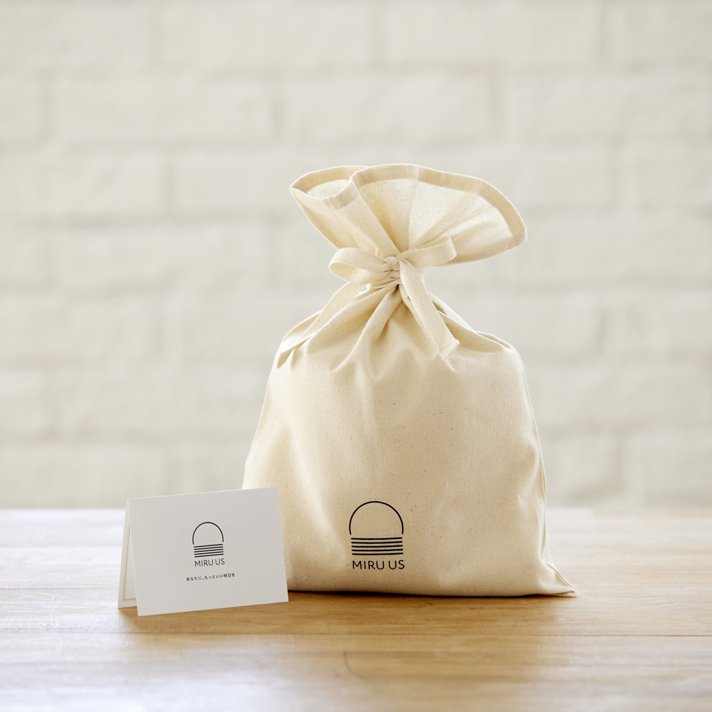 オーガニックコットンラッピング巾着(M) ナチュラル
